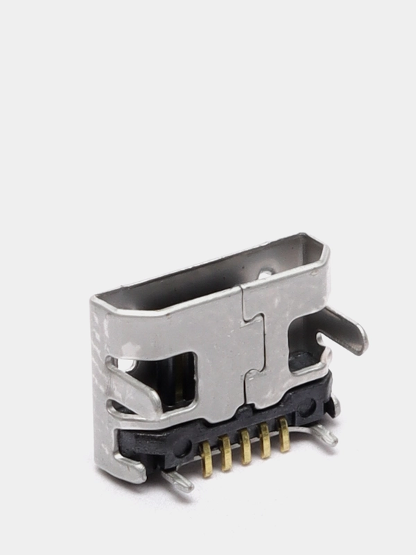 5 штук Гнездо micro-USB 5конт smd (нижнее крепление, 4 крепежа в плату)