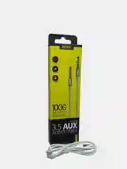 Белый аудиокабель REMAX L100 3,5 мм AUX Jack Cable 1м, 2м круглый кабель Jack 3,5 - Джек 3.5