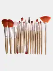 Розовый набор кистей для макияжа Professional MAANGE 18 штук, 9 цветов