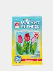 Набор для детского рукоделия с гипсом. Магнит из гипса. Цветы Тюльпаны. Фантазер
