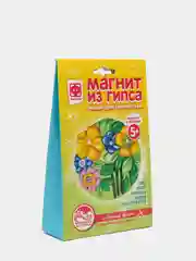 Набор для детского рукоделия с гипсом. Магнит из гипса. Цветы Летний букет. Фантазер