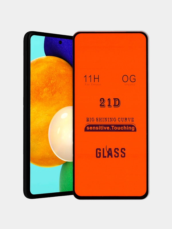Защитное стекло 21D Samsung A51, c набором для поклейки
