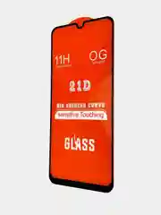 Защитное стекло 21D Samsung A50, c набором для поклейки