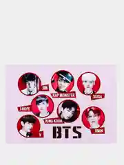 Коралловый конверт подарочный для денег с фото открыткой k-pop "BTS"
