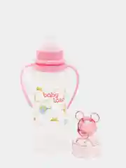 Розовый бутылочка Baby Land 240мл с колпачком-игрушкой, силиконовой классической соской