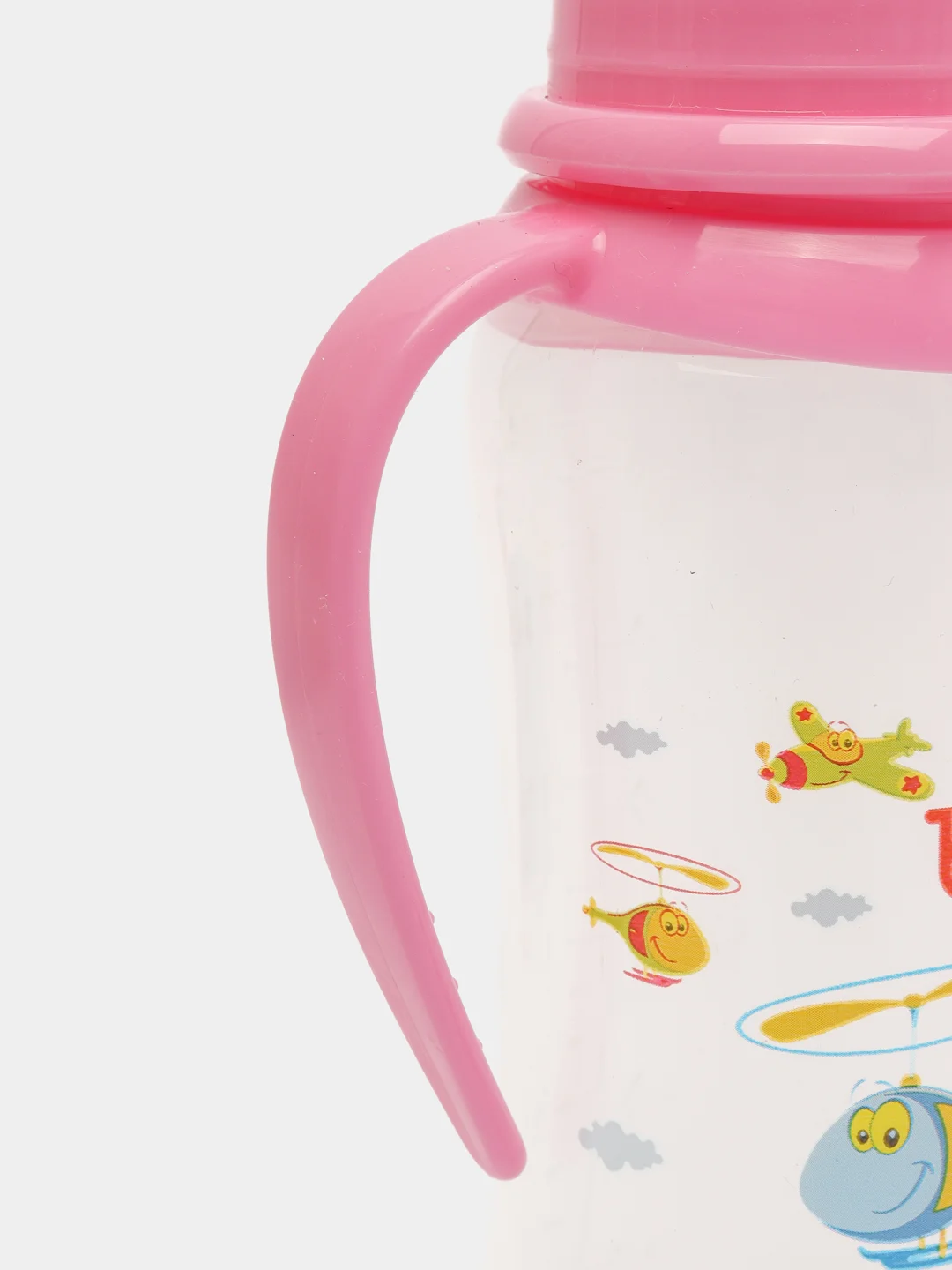 Розовый бутылочка Baby Land 240мл с колпачком-игрушкой, силиконовой классической соской