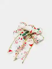 Серебряный новогоднее украшение "Бант Merry christmas" 20 см. Новый год/Рождество