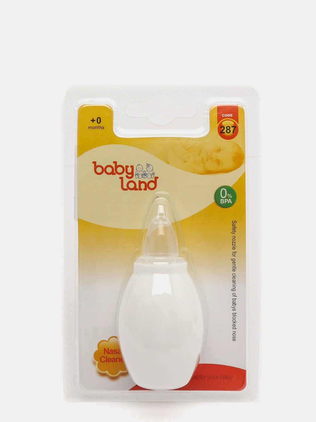 Аспиратор Baby Land назальный силиконовый для новорожденных 0мес+
