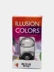 Черный карнавальные цветные линзы Illusion Rio, 8, 6, 3 месяца, 2 блистера