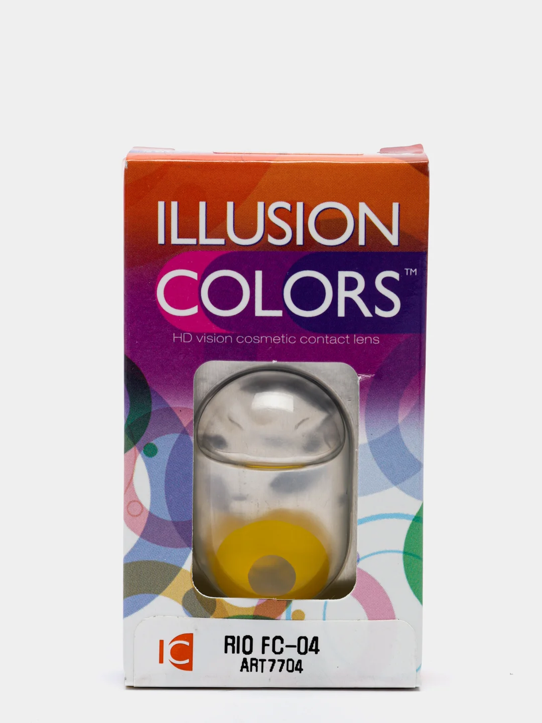 Желтый карнавальные цветные линзы Illusion Rio, 8, 6, 3 месяца, 2 блистера