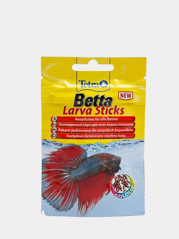 Tetra Betta LarvaSticks корм в форме мотыля для петушков и других лабиринтовых рыб, 5 г