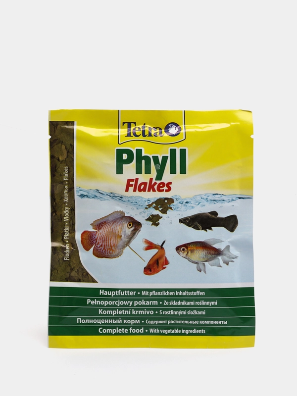 Tetra Phyll Flakes корм для всех видов рыб, растительные хлопья, 12 г