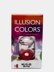 Красный карнавальные цветные линзы Illusion Rio, 8, 6, 3 месяца, 2 блистера