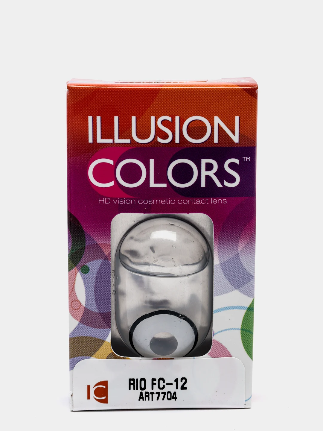 Угольный карнавальные цветные линзы Illusion Rio, 8, 6, 3 месяца, 2 блистера