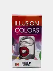 Бордовый карнавальные цветные линзы Illusion Rio, 8, 6, 3 месяца, 2 блистера