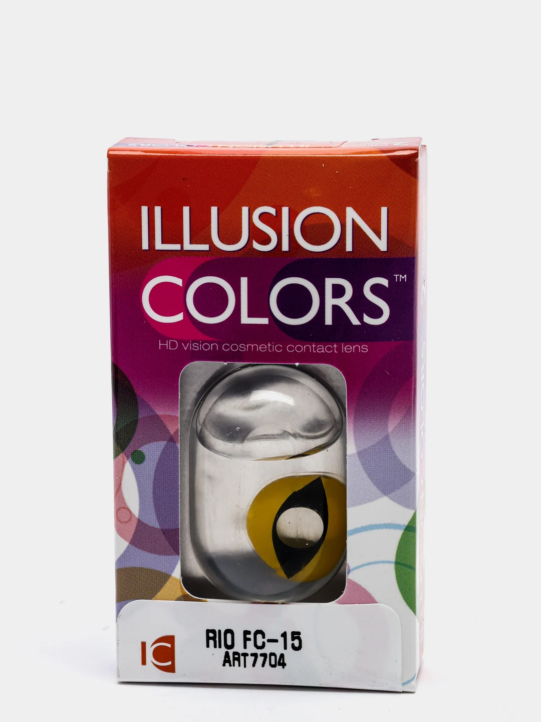Лимонный карнавальные цветные линзы Illusion Rio, 8, 6, 3 месяца, 2 блистера