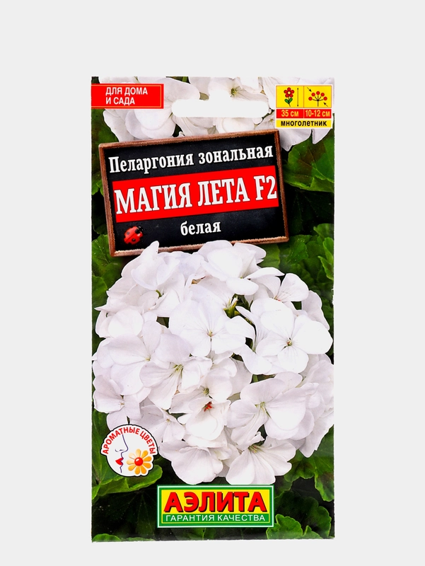 Пеларгония "Магия лета", белая, семена, цветы
