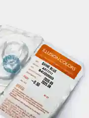 Голубой цветные контактные линзы Illusion colors Shine, 2 шт, 3 месяца