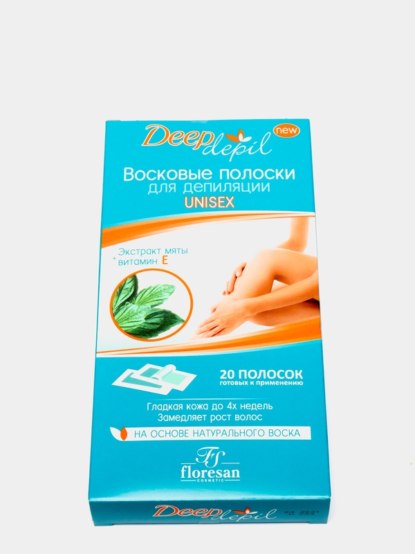 Восковые полоски для депиляции Unisex с мятой Floresan