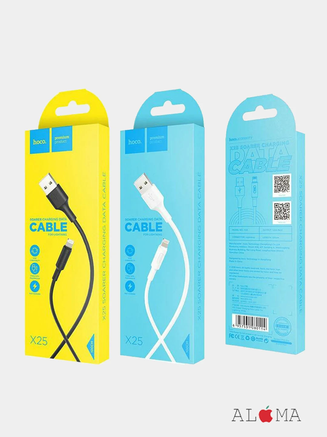 Кабель зарядки и передачи данных Lightning Hoco X25, iPhone Айфон 7/8 plus/x/xr/11/12/13