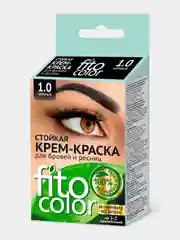 Черный стойкая крем-краска для бровей и ресниц Fito косметик (на 2 применения), 2х2мл