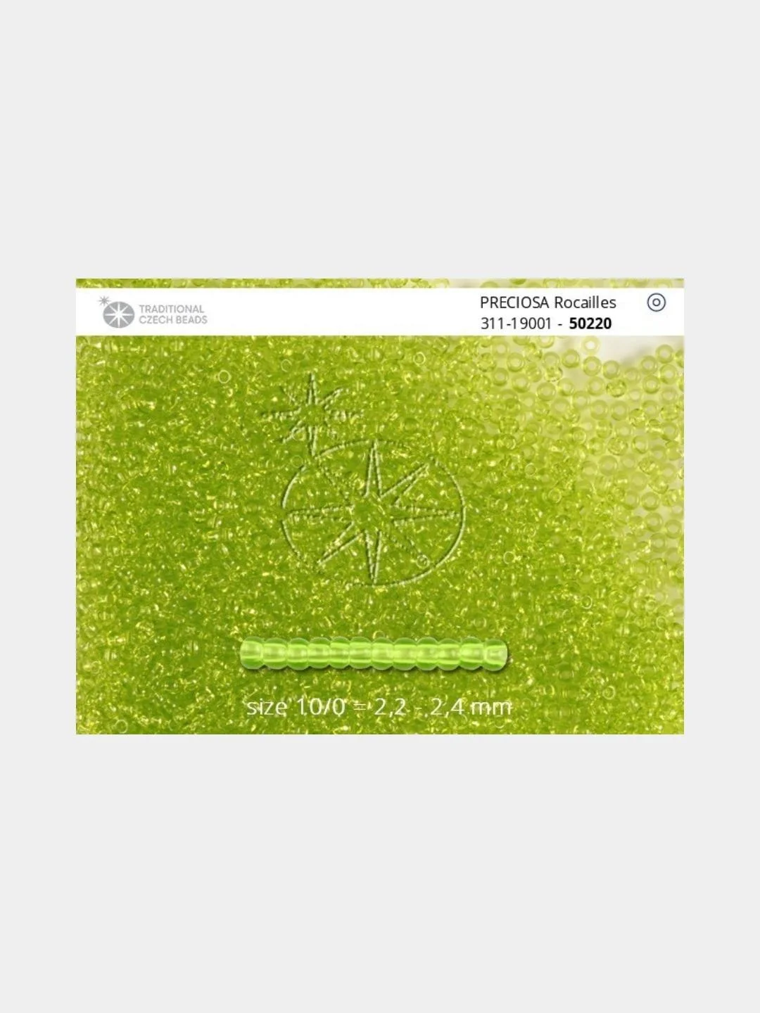 Оливковый чешский бисер Preciosa 10/0, Natural transparent (10, 50 грамм)