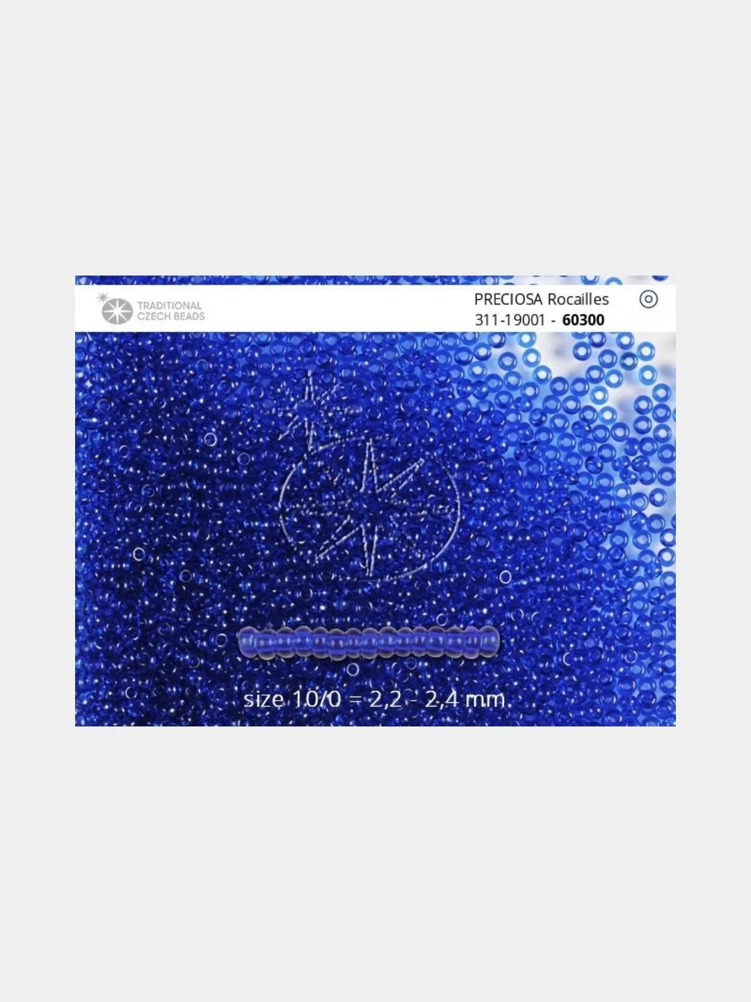 Небесно-голубой чешский бисер Preciosa 10/0, Natural transparent (10, 50 грамм)