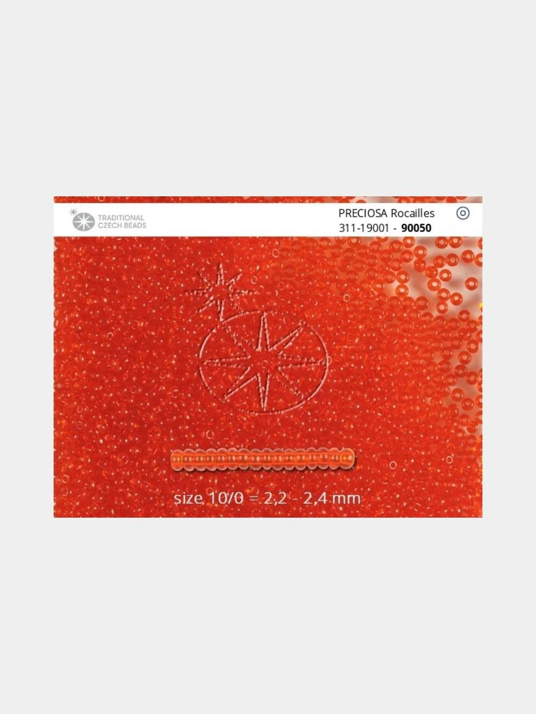 Алый чешский бисер Preciosa 10/0, Natural transparent (10, 50 грамм)