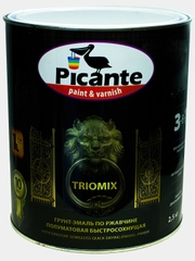 Грунт-эмаль по ржавчине 3 в 1, краска по металлу Picante TRIOMIX RAL-9003 белая, 2,5 кг