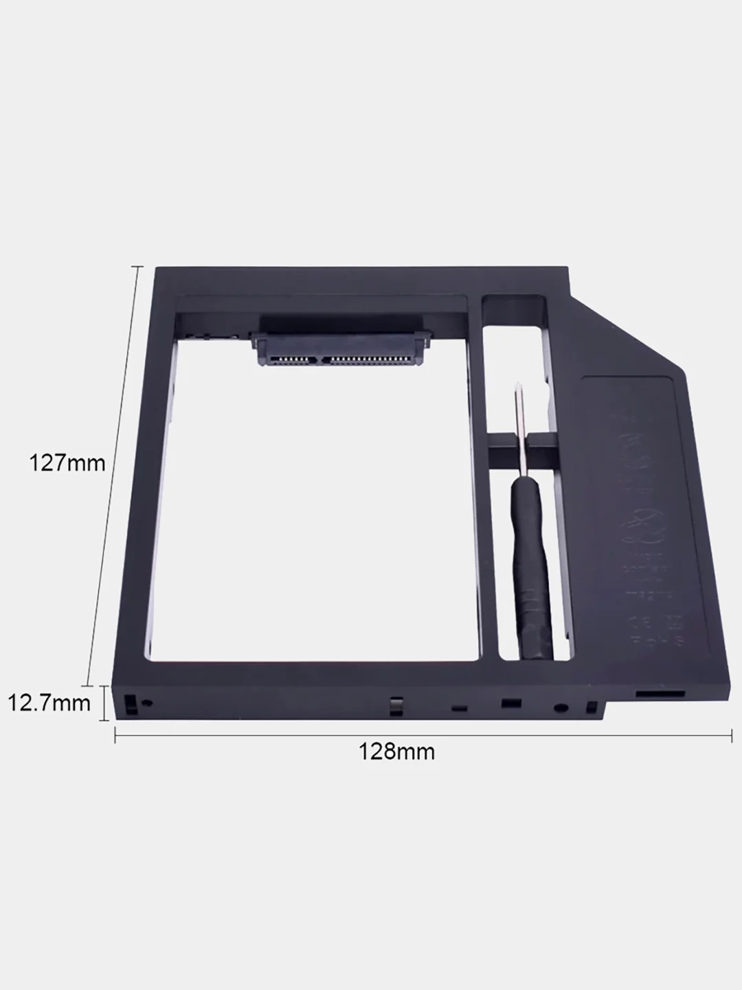 Черный адаптер Салазки для SSD / HDD 2,5" в разъем DVD привода