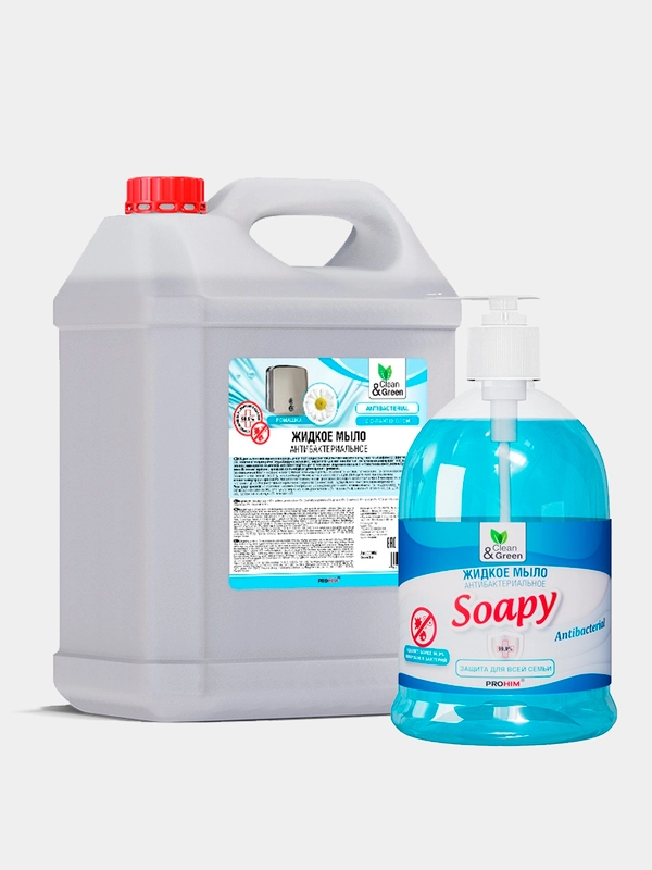 Жидкое мыло Clean&Green "Soapy", антибактериальное, с дозатором