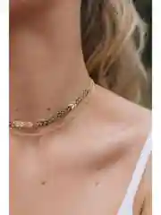 Золотой двухслойное ожерелье-чокер