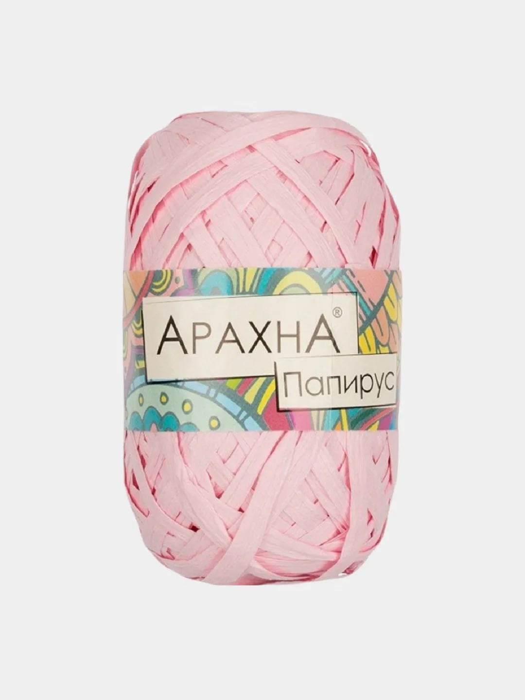Розовый пряжа Arachna "Papyrus" рафия