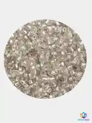 Серебряный бисер стеклянный прозрачный мелкий 10гр, 35гр