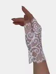 Белый перчатки - митенки, гипюровые