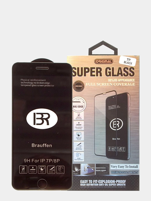 Стекло защитное 9H Premium Glass 3D для iPhone 7/8 Plus, черное
