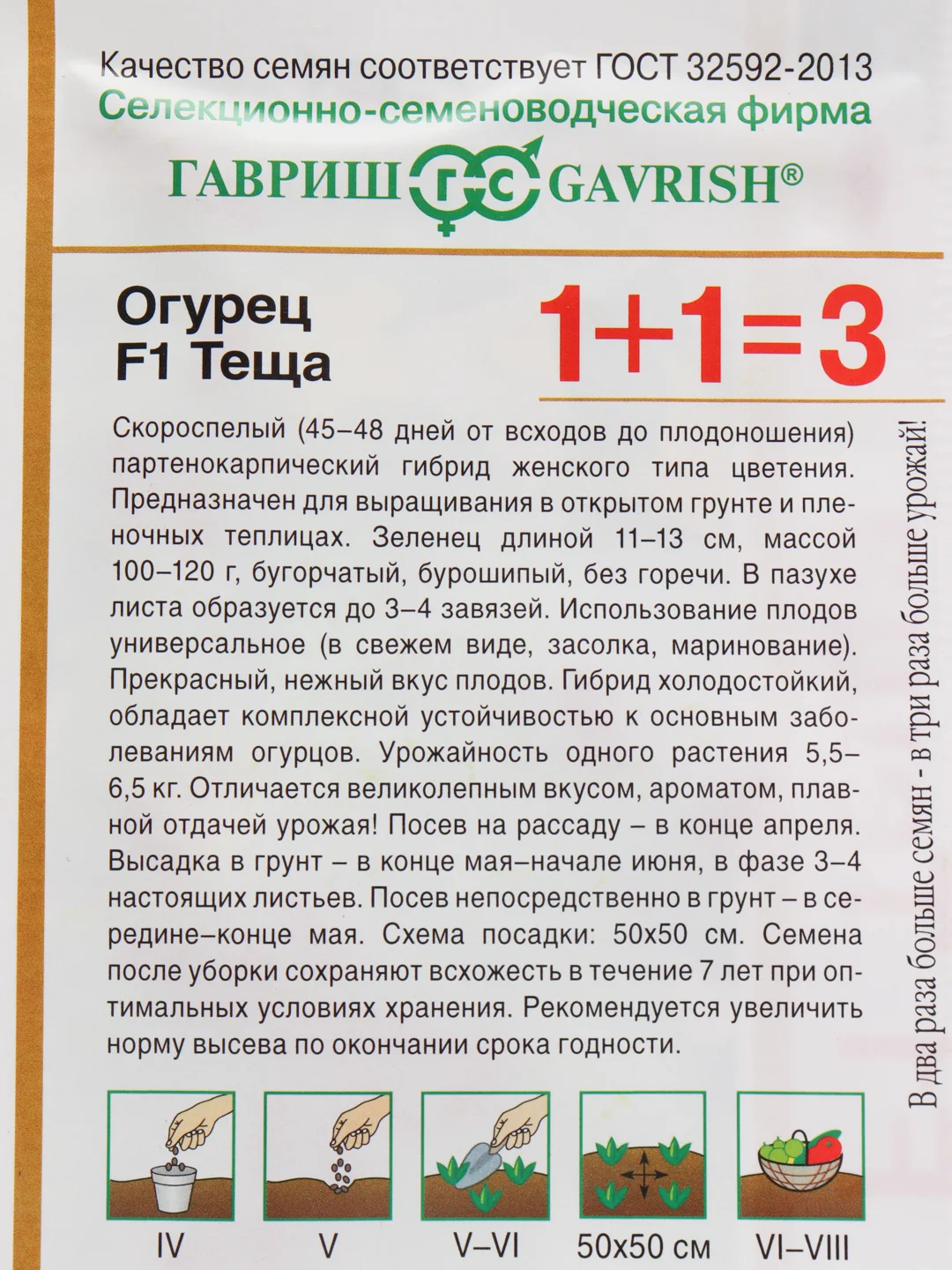 Семена огурца "Теща" F1 Гавриш, 20 штук