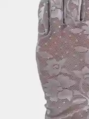 Серый меланж перчатки гипюровые