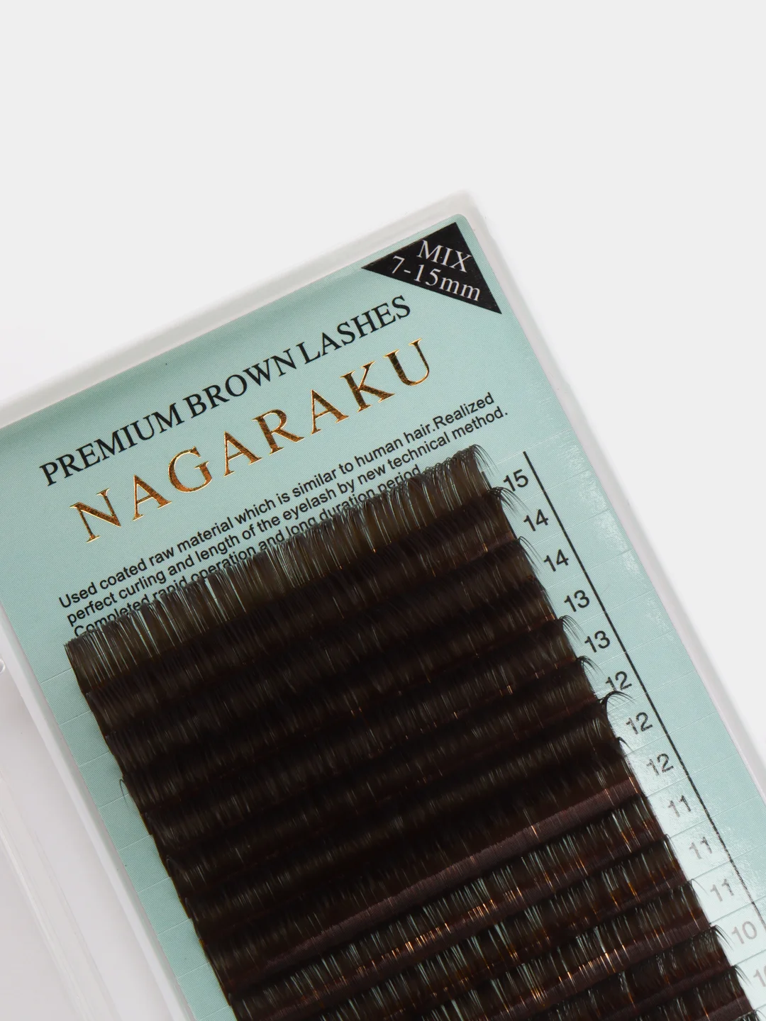 Ресницы  для наращивания Nagaraku Premium mix D  0.10 7-15 мм 20 линий