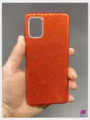 Красный чехол силиконовый с блестками для Samsung Galaxy A32 Противоударный чехол