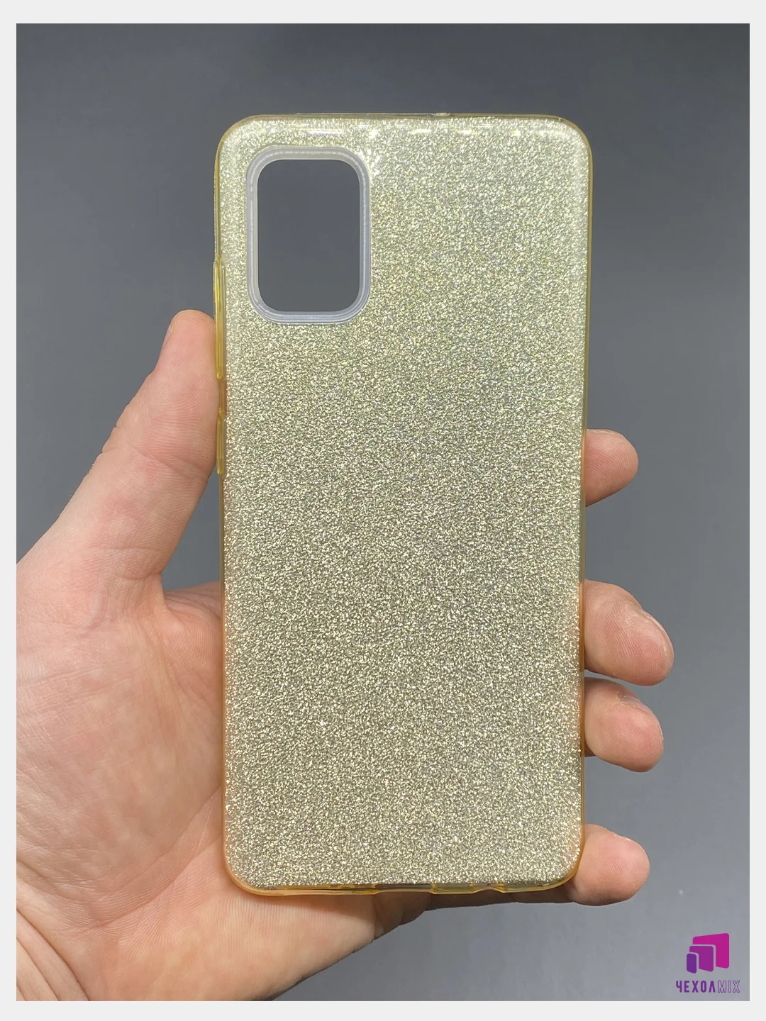 Золотой чехол силиконовый с блестками для Samsung Galaxy A32 Противоударный чехол