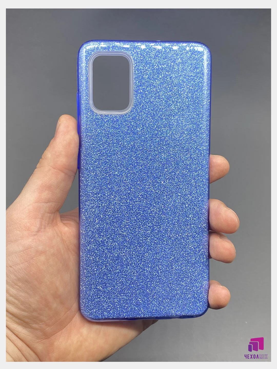 Синий чехол силиконовый с блестками для Samsung Galaxy A32 Противоударный чехол
