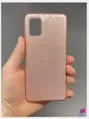 Розовый чехол силиконовый с блестками для Samsung Galaxy A32 Противоударный чехол