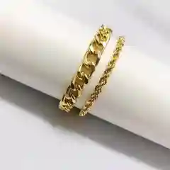 Золотой двухслойный браслет
