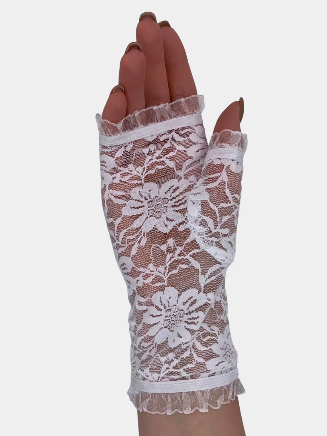 Перчатки - митенки, гипюровые