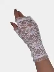 Белый перчатки - митенки, гипюровые