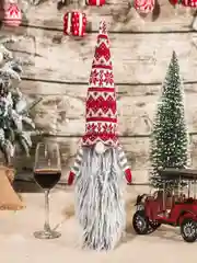 Красный украшение для бутылок, новогоднее