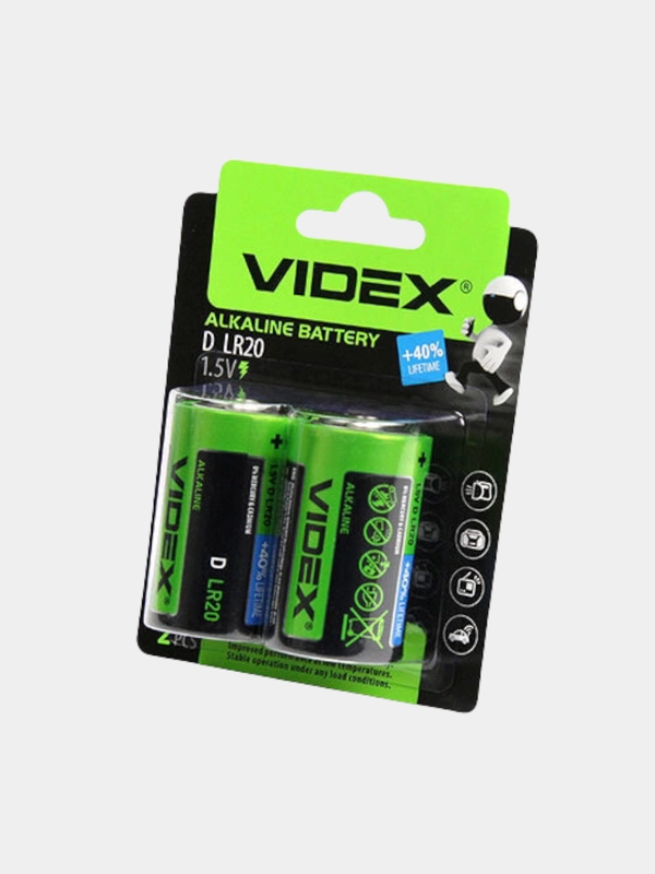 Батарейки Videx LR20 D Alkaline