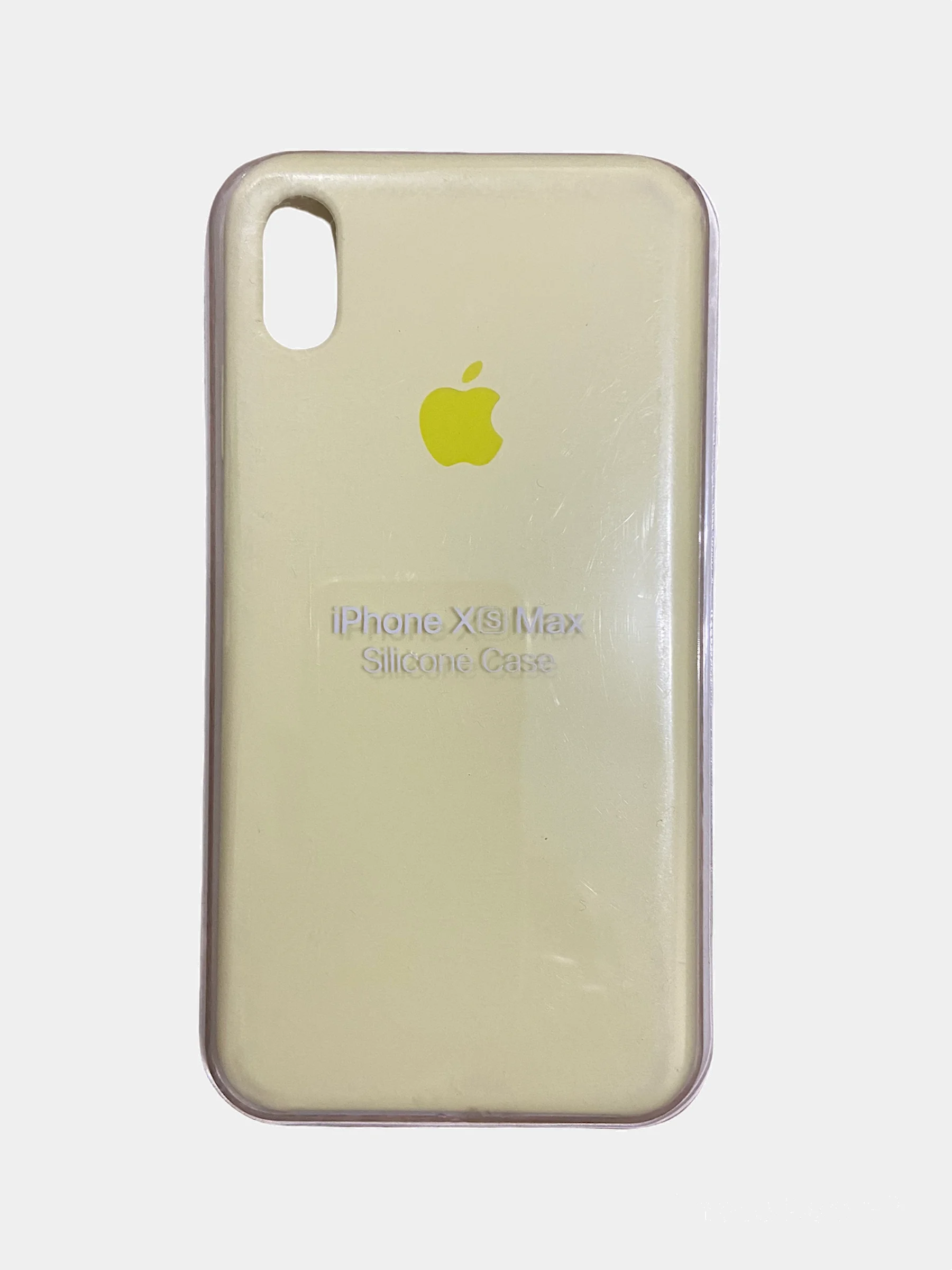 Светло-жёлтый чехол Silicone Case для iPhone XS max, силиконовый чехол, с мягким подкладом