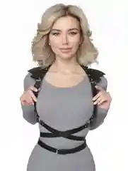 Портупея Х с крыльями черная